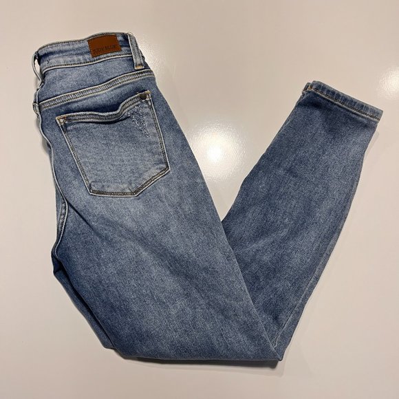 Judy Blue Denim - Judy Blue Womens Slim Fit Jeans Distressed Stretch Size 25 Blue Light Wash